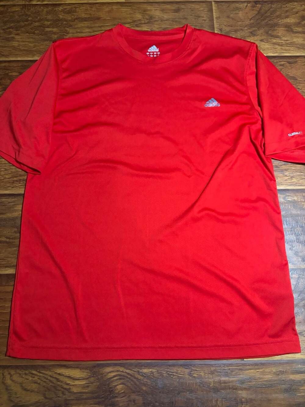 Adidas Climalite T-Shirt Size L Red Athletic Short Sleeve